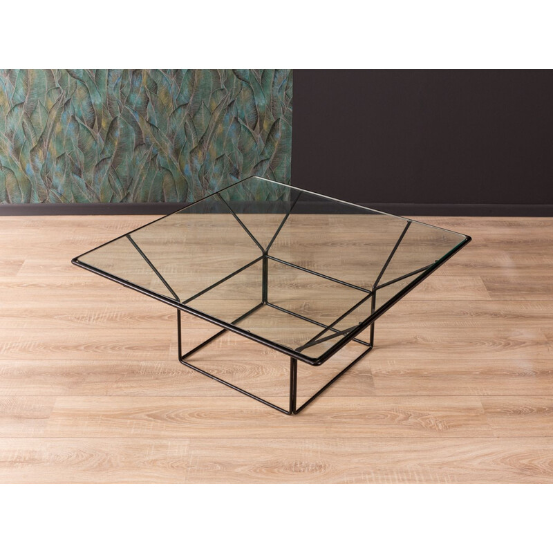 Vintage german coffee table in glass and iron 1970s