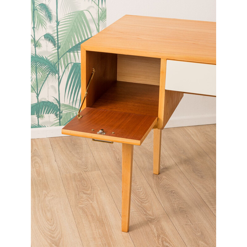 Vintage german desk in white formica and ashwood 1950s