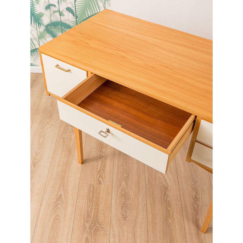 Vintage german desk in white formica and ashwood 1950s