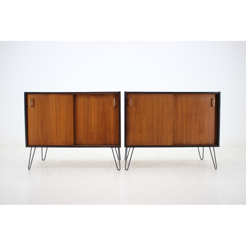Set of 2 vintage Danish upcycled teak cabinet