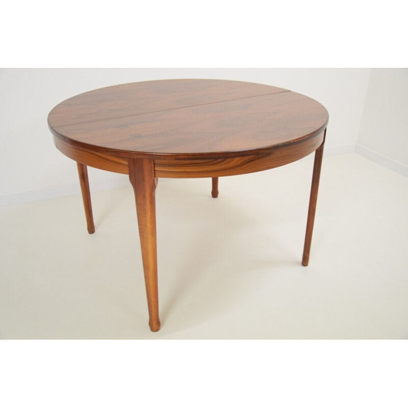 Table vintage ronde en palissandre design Scandinave