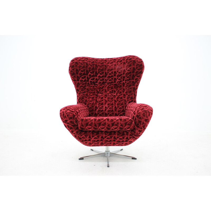 Fauteuil pivotant vintage rouge 1980