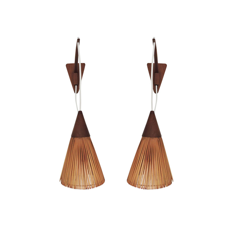 Pair of Teak Wall Lamps 1960s