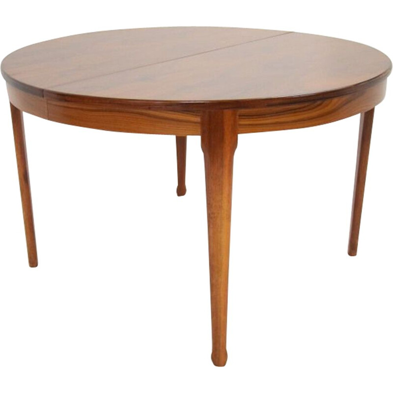 Table vintage ronde en palissandre design Scandinave