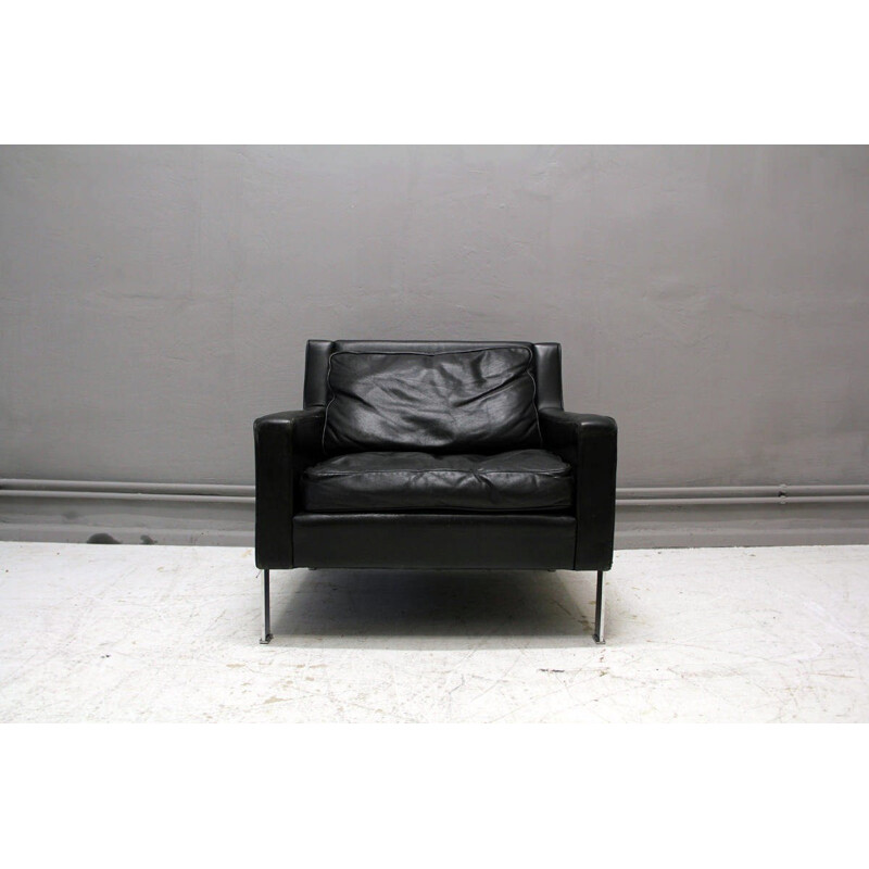Tecta leather and chromed steel armchair, Hans KONECKE - 1965