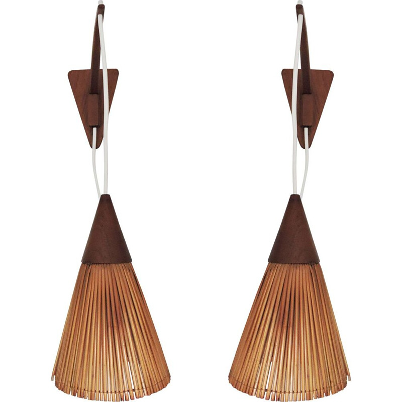 Pair of Teak Wall Lamps 1960s