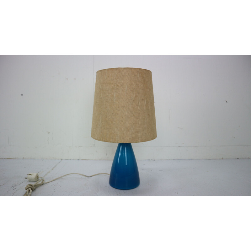 Vintage blue lamp in glass by Kastrup Holmegaard