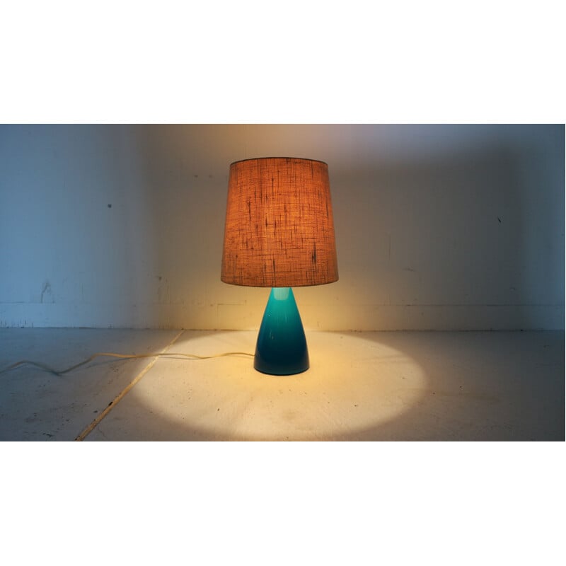 Lampe bleue vintage en verre par Kastrup Holmegaard