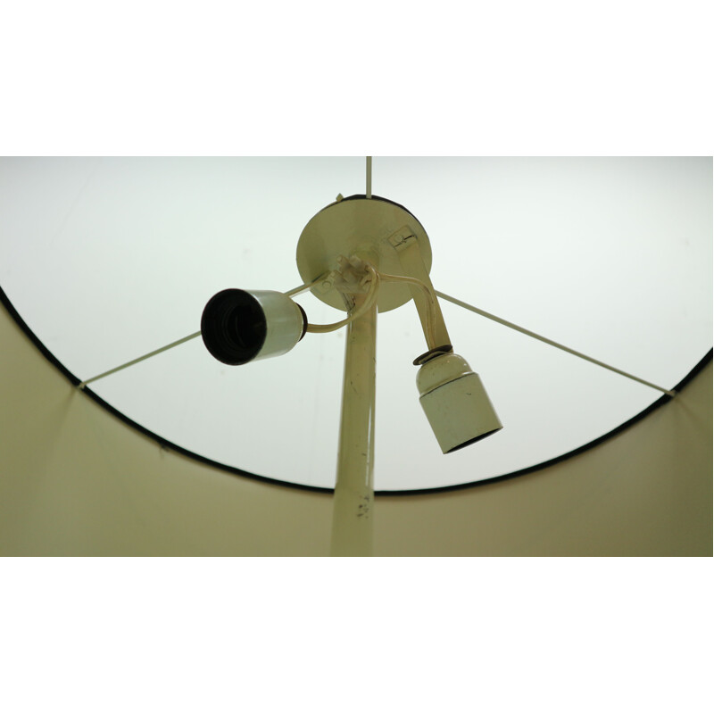 Vintage black & white floor lamp in metal