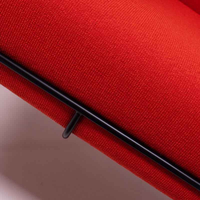 Paire de fauteuils Wireframe vintage pour Herman Miller en tissu rouge