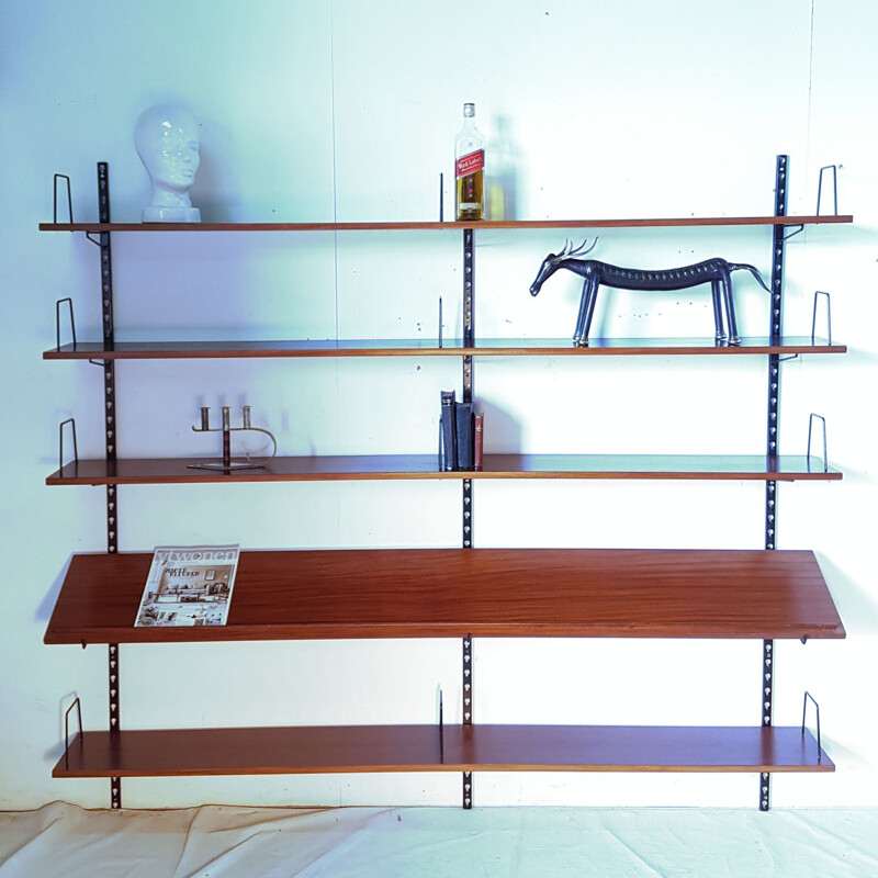 Vintage bookcase in wood and metal 1960s