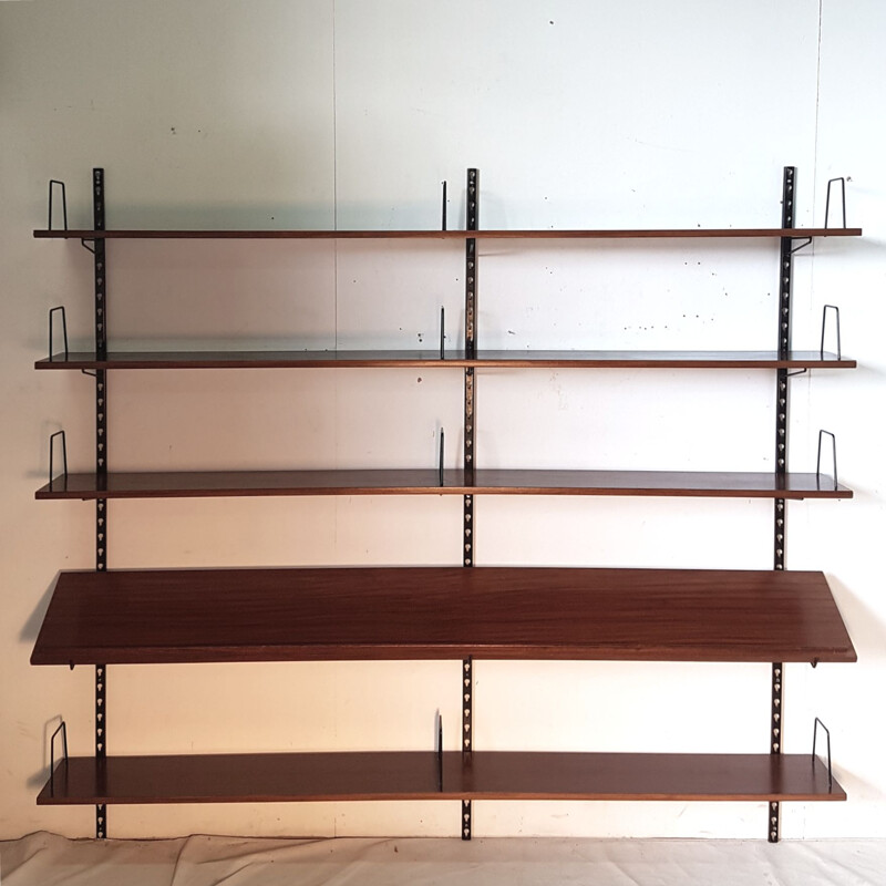 Vintage bookcase in wood and metal 1960s