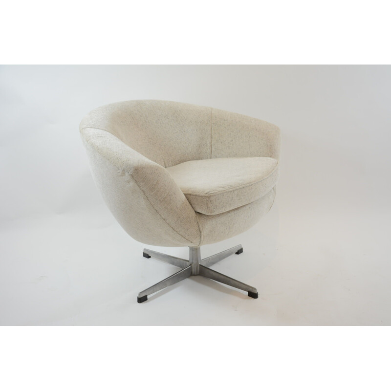 Vintage ivory swivel shell chair