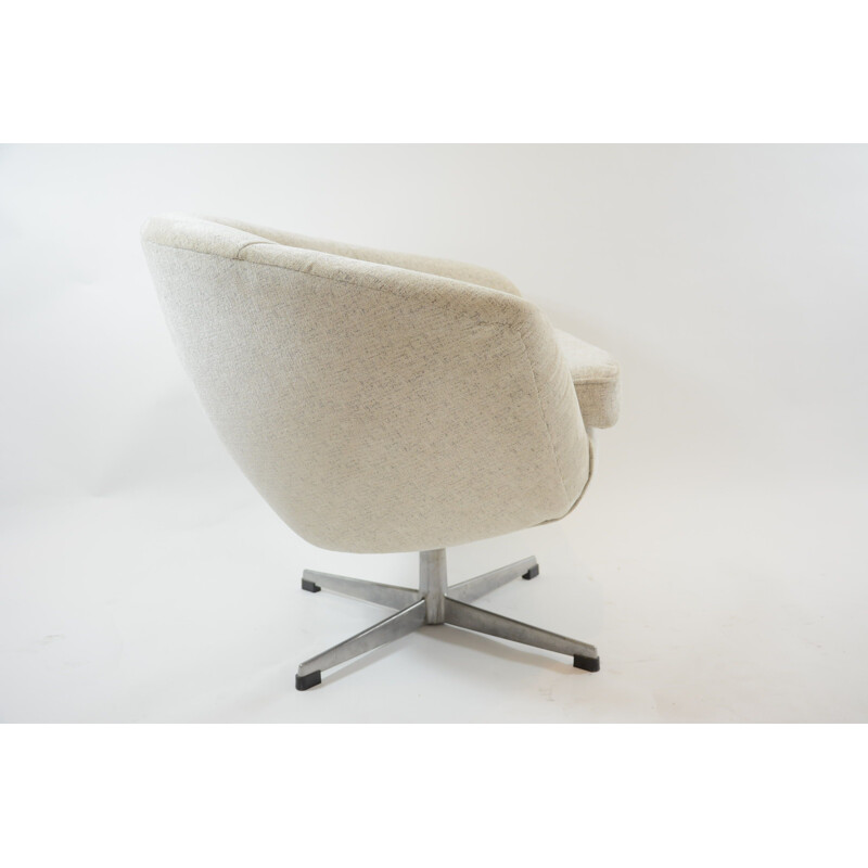 Vintage ivory swivel shell chair