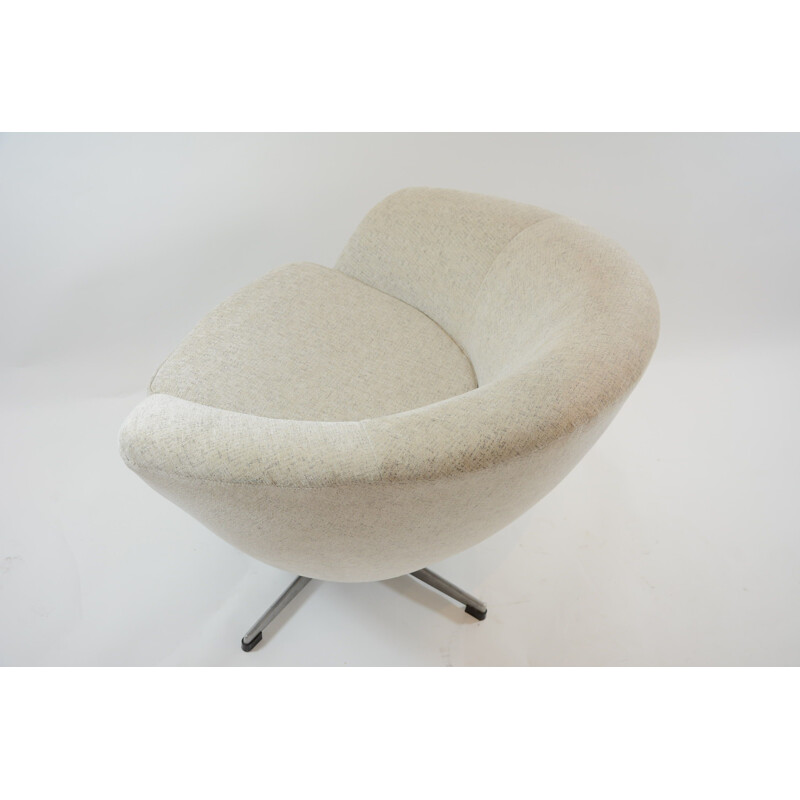 Vintage ivory swivel shell chair