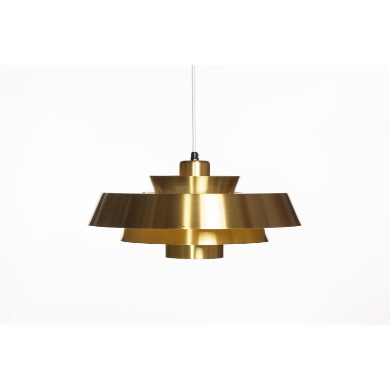 Vintage Brass Nova Ceiling Lamp by Johannes Hammerborg for Fog & Morup 1960s