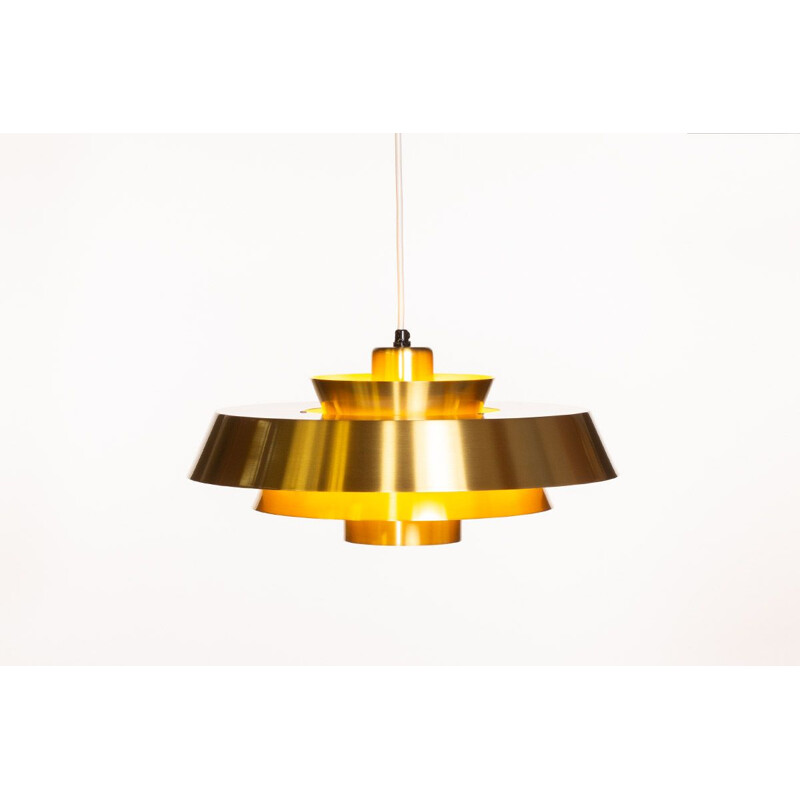Vintage Brass Nova Ceiling Lamp by Johannes Hammerborg for Fog & Morup 1960s