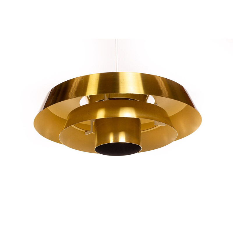 Vintage Brass Nova pendant Lamp by Johannes Hammerborg for Fog & Mørup 1960s