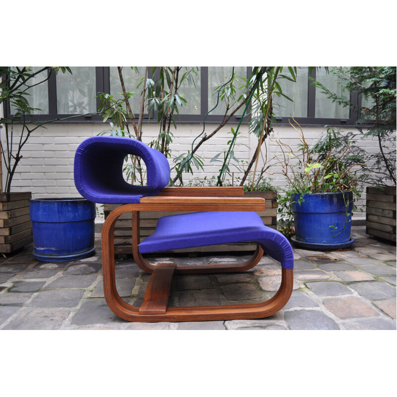 Pair of walnut and rosewood armchairs by Jan Bocan 1972