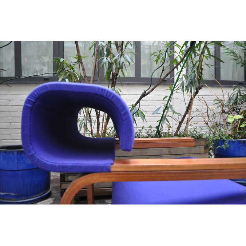 Pair of walnut and rosewood armchairs by Jan Bocan 1972