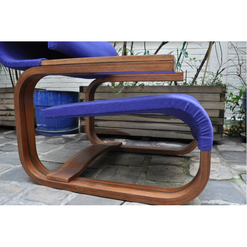 Pair of walnut and rosewood armchairs by Jan Bocan 1972