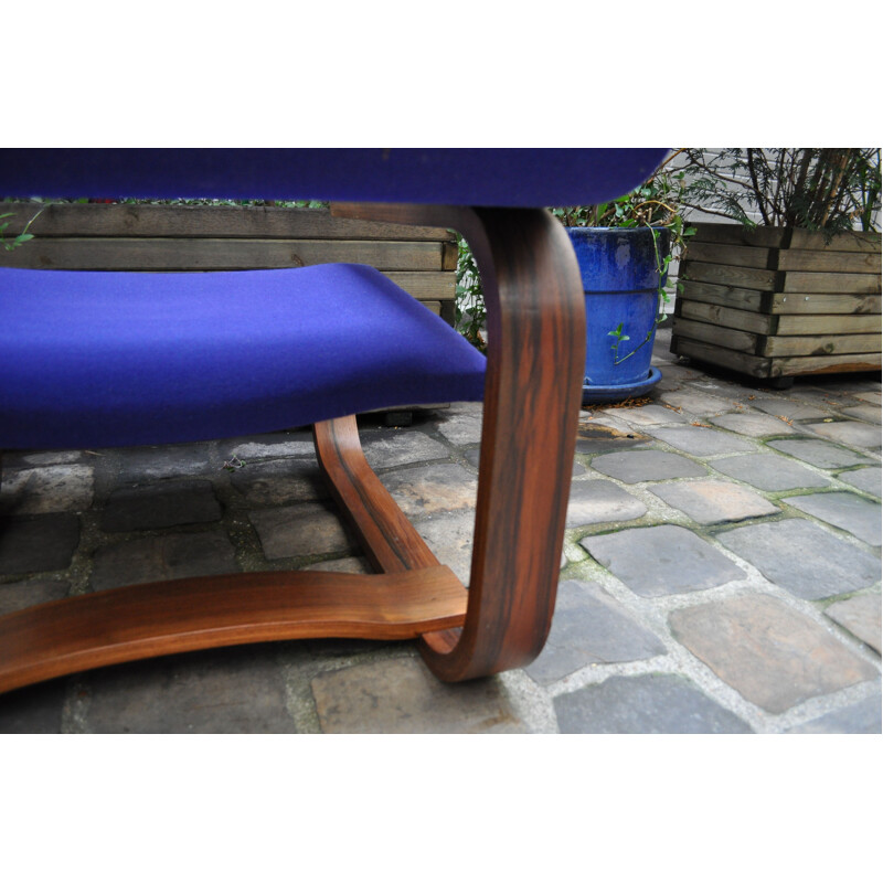 Pair of walnut and rosewood armchairs by Jan Bocan 1972