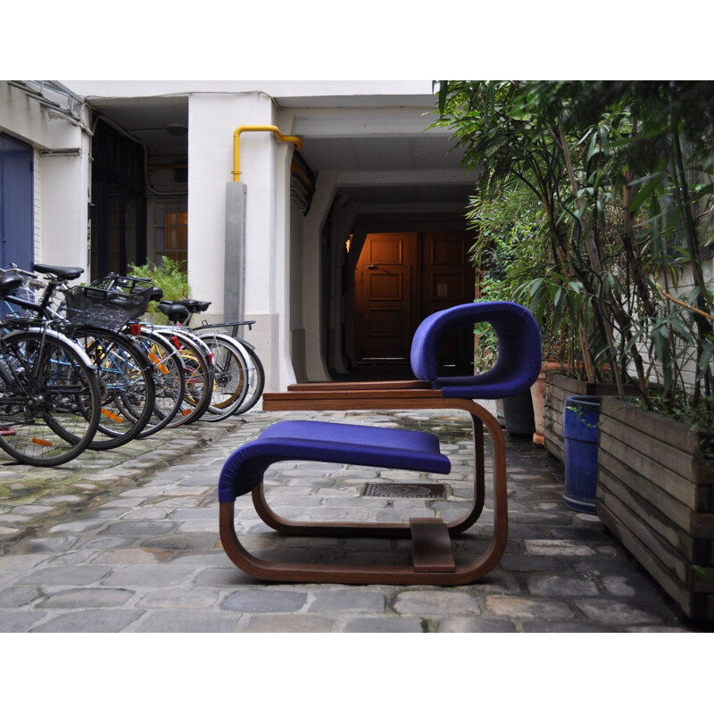 Pair of walnut and rosewood armchairs by Jan Bocan 1972