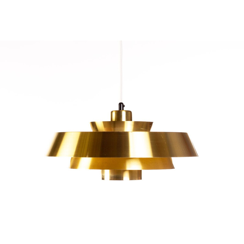 Vintage Brass Nova pendant Lamp by Johannes Hammerborg for Fog & Mørup 1960s