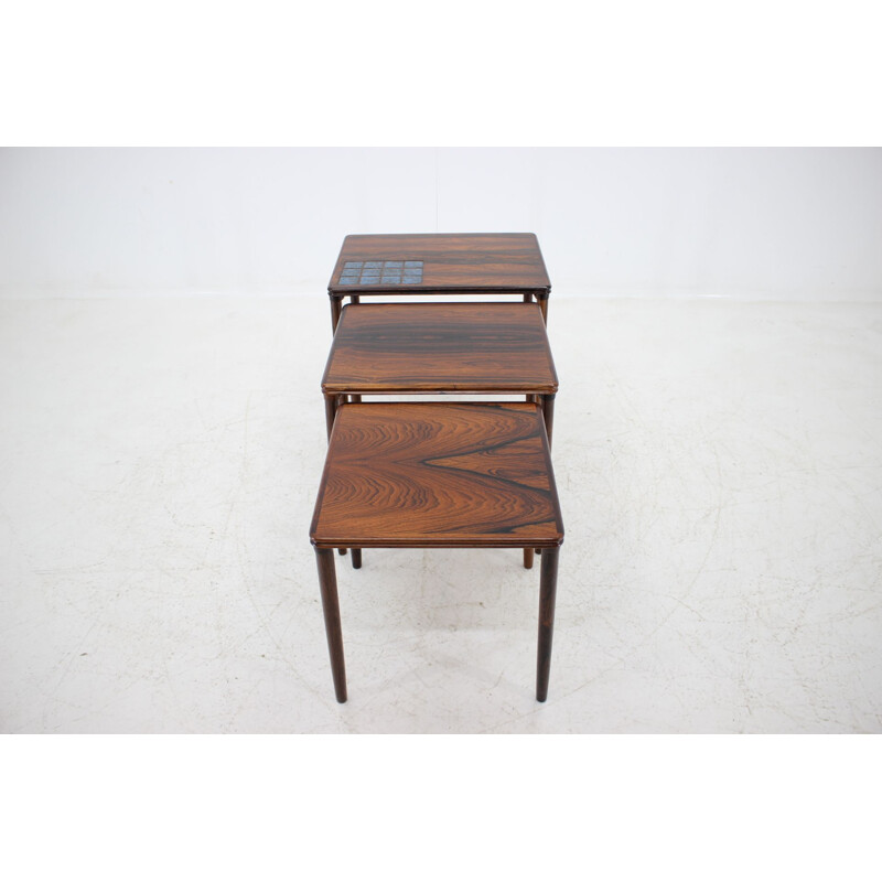 Vintage rosewood and Tile Nesting Tables 1960s