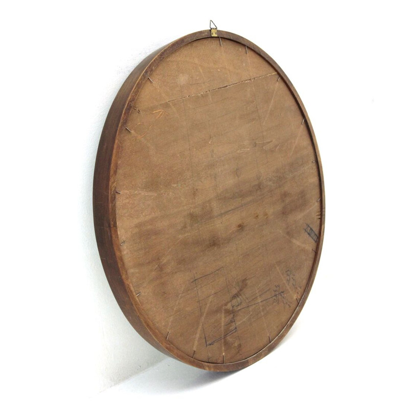 Vintage wood frame mirror 1950s