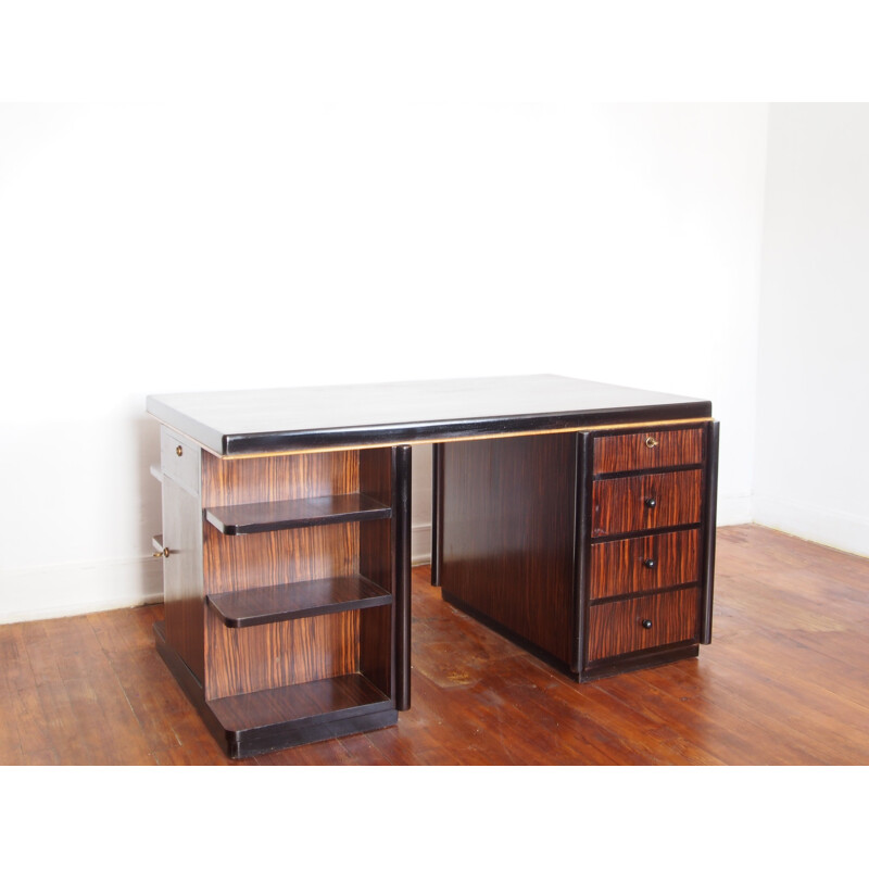 Vintage Macassar ebbenhouten bureau 1930