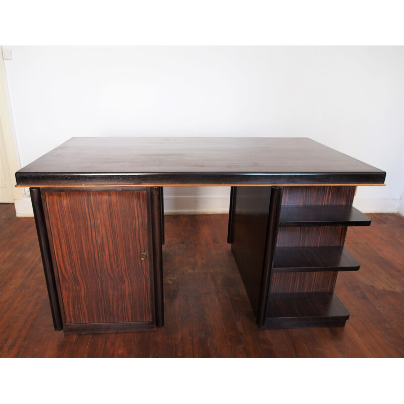 Vintage Macassar ebbenhouten bureau 1930