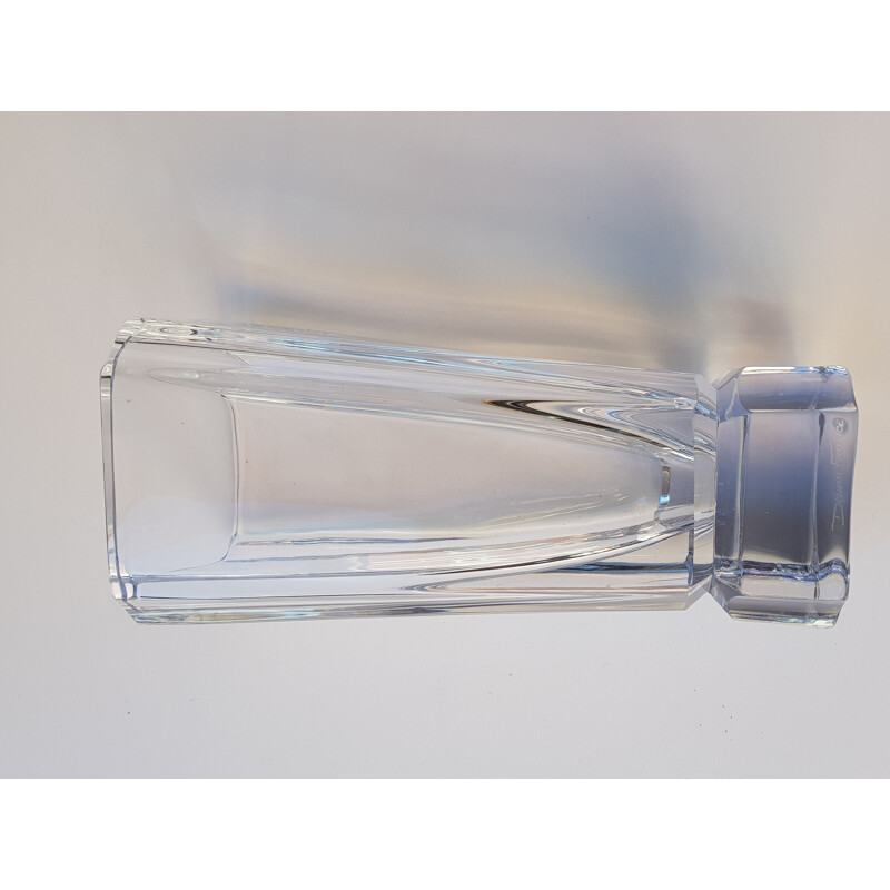 Jarrón vintage de cristal transparente de Daum