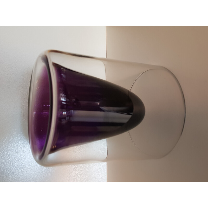 Vaso vintage em vidro púrpura de Wirkkala para Rosenthal
