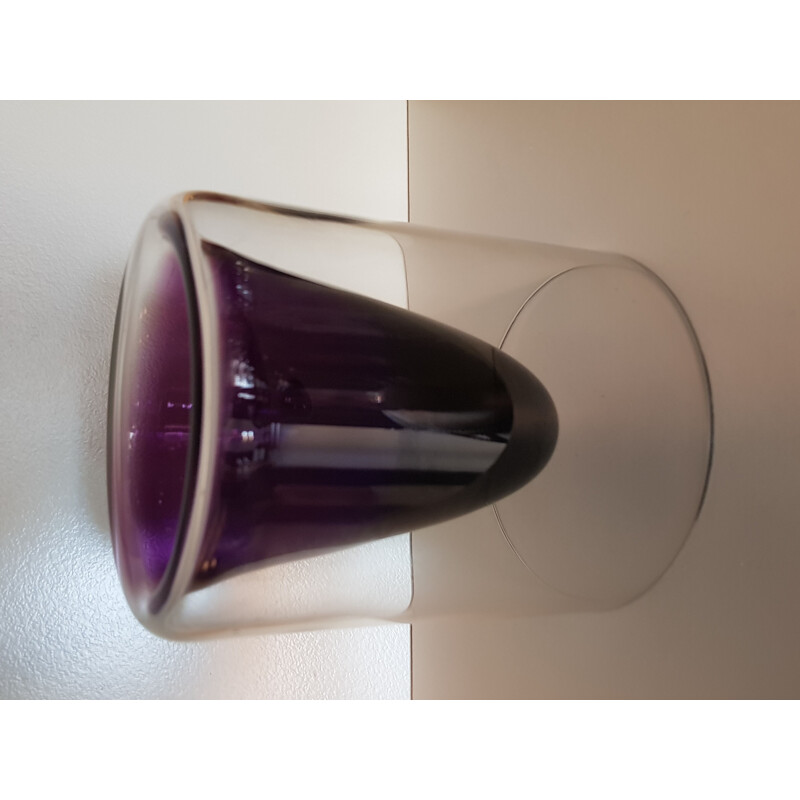 Vintage vase in purple glass by Wirkkala for Rosenthal