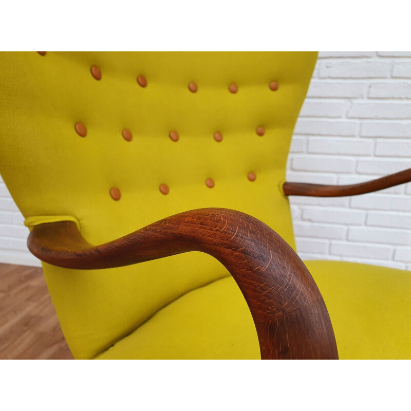 Danish yellow armchair by Alfred Christensen for Slagelse Møbelfabrik