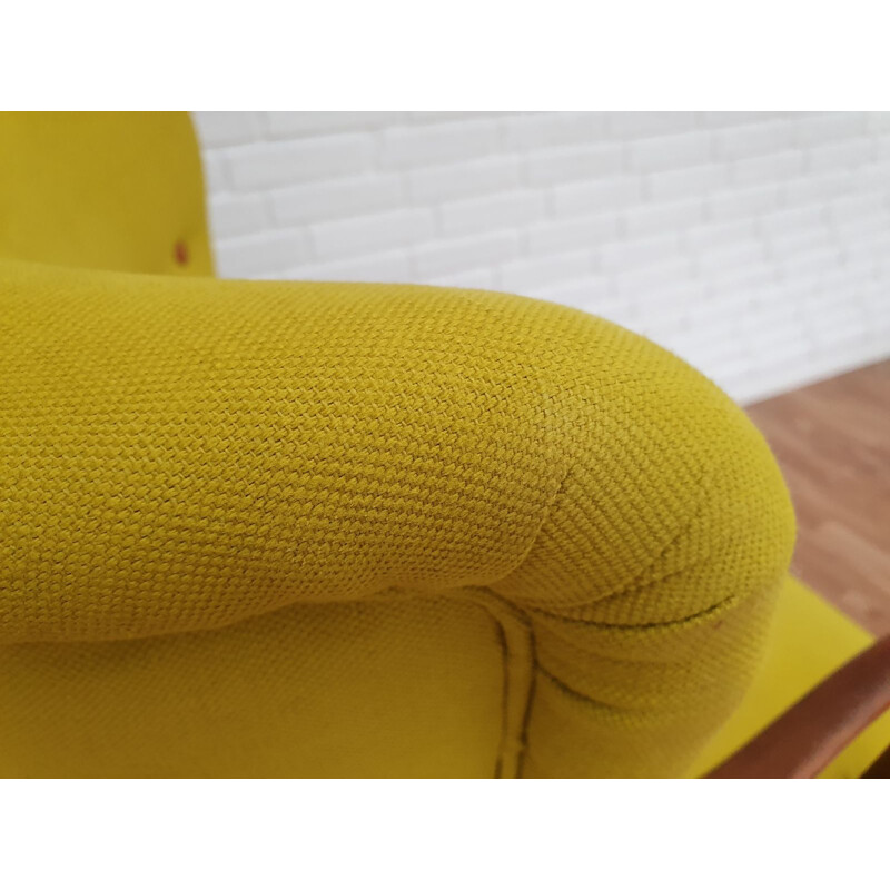 Danish yellow armchair by Alfred Christensen for Slagelse Møbelfabrik