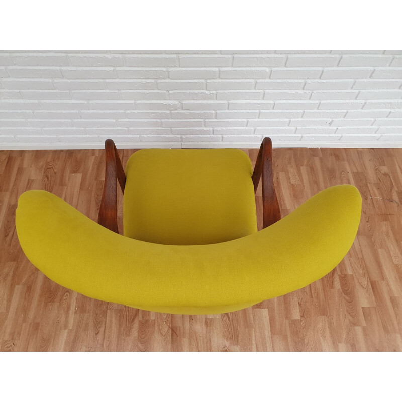 Danish yellow armchair by Alfred Christensen for Slagelse Møbelfabrik