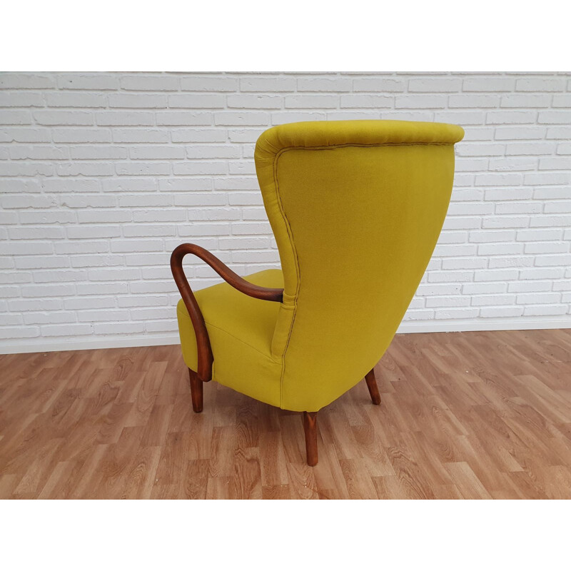 Danish yellow armchair by Alfred Christensen for Slagelse Møbelfabrik