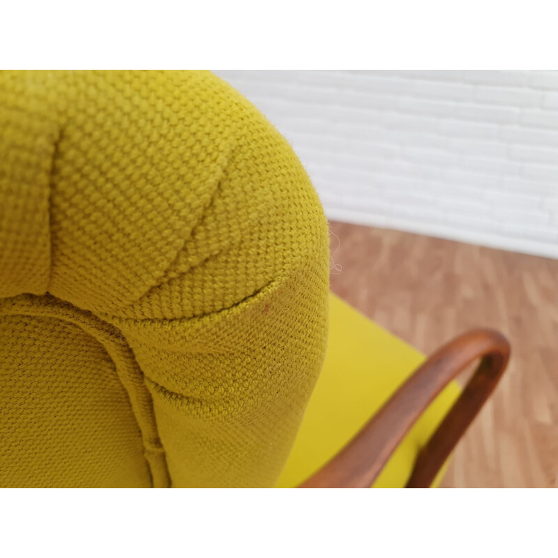 Danish yellow armchair by Alfred Christensen for Slagelse Møbelfabrik
