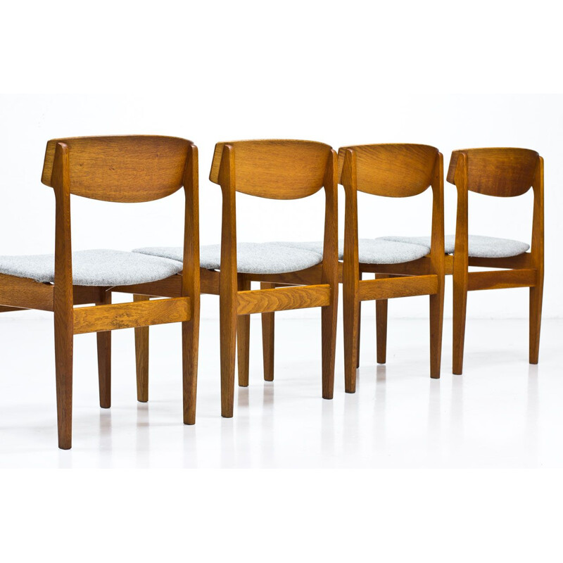 Set of 4 dining chairs in oak by Jørgen Baekmark for FDB, model 78