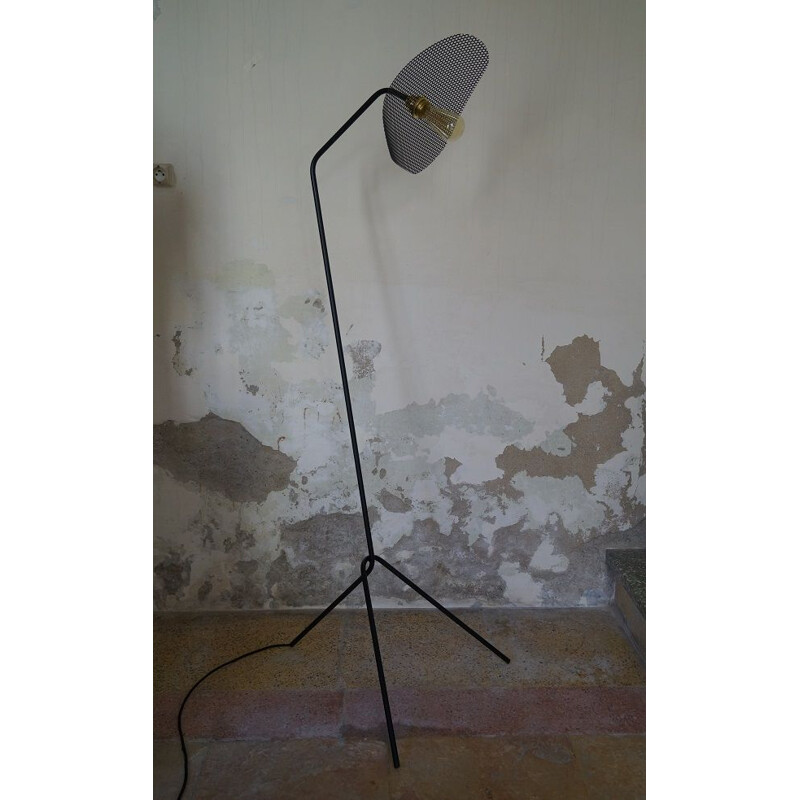 Vintage tripod floor lamp in lacquered metal