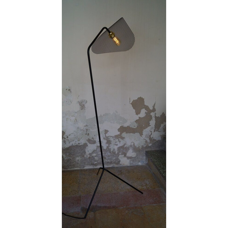 Vintage tripod floor lamp in lacquered metal