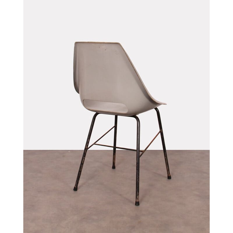 Paire de chaises vintage par Navratil pour Vertex en fibre de verre grise 1960