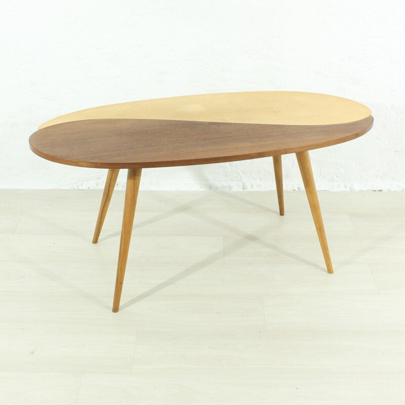 Vintage german coffee table in marple and beechwood 1950s