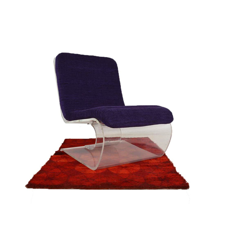 Fauteuil vintage design des années 70 Plexiglas