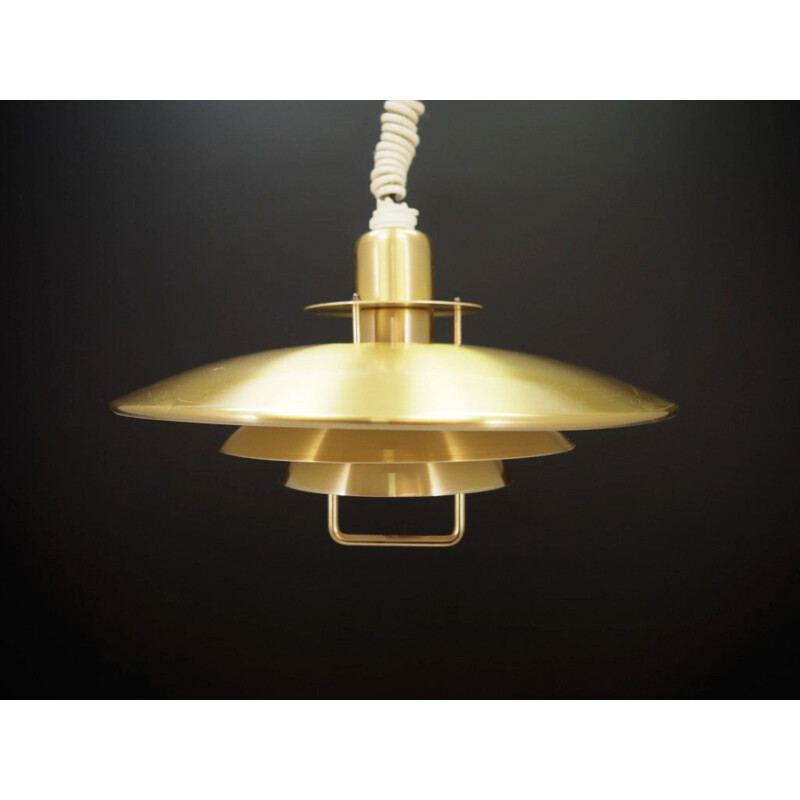 Vintage gold metal pendant lamp 1970