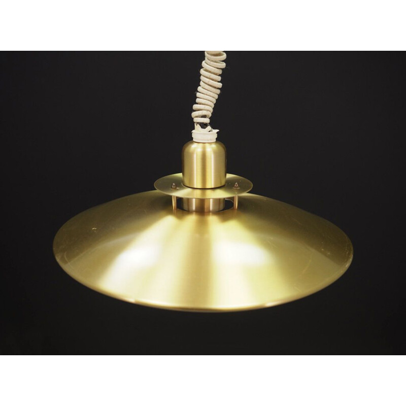 Vintage gold metal pendant lamp 1970