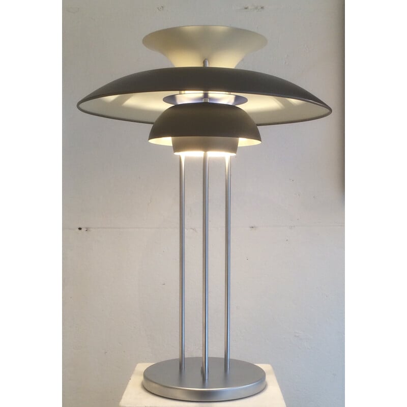 Lampe de table vintage en métal gris par Louis Poulsen pour Poul Henningsen, 1960