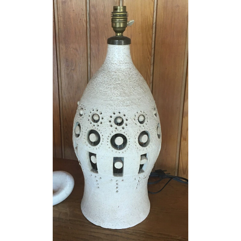 Pieds de lampe vintage en céramique